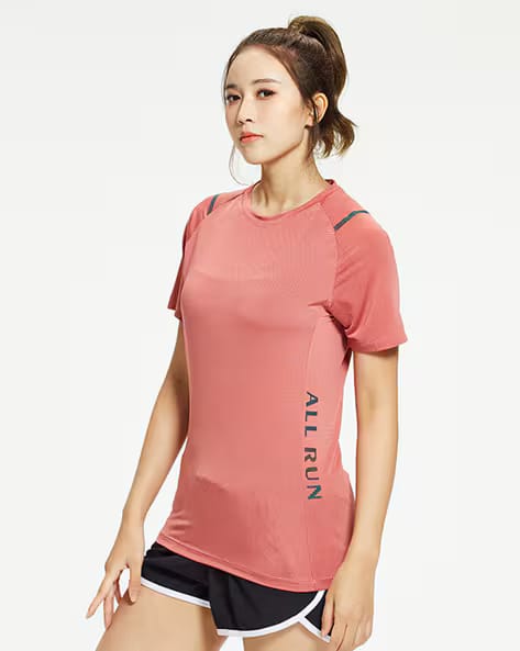 Flingr Women Dry Fit Crew-Neck Short Sleeves Sports Gym T-Shirt AJIO sale