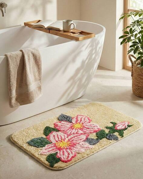 Saral Home Floral Microfiber Anti-Skid Bath Mat AJIO sale