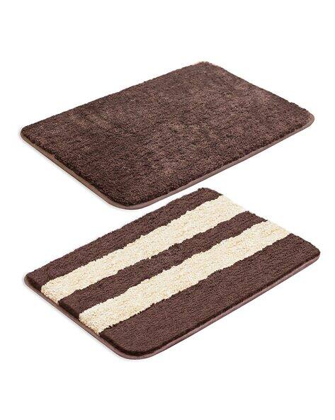 Good Homes Set of 2 1800 GSM Striped Anti-Slip Bath Mats 23