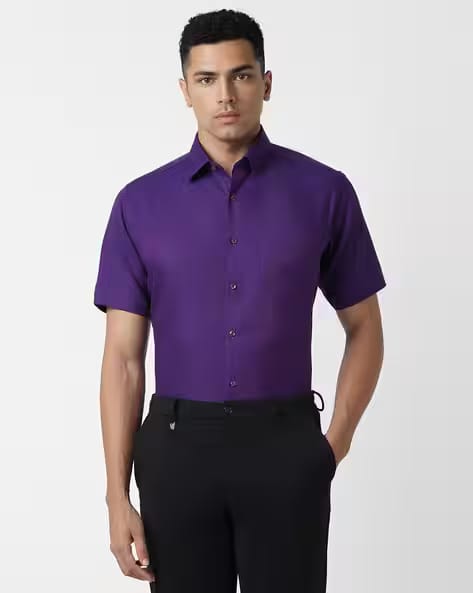 Van Heusen Patterned Regular Fit Cotton Shirt AJIO sale