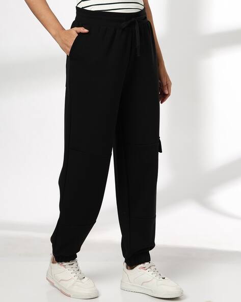 Teamspirit Women Mid-Rise Cargo Joggers, Black AJIO sale