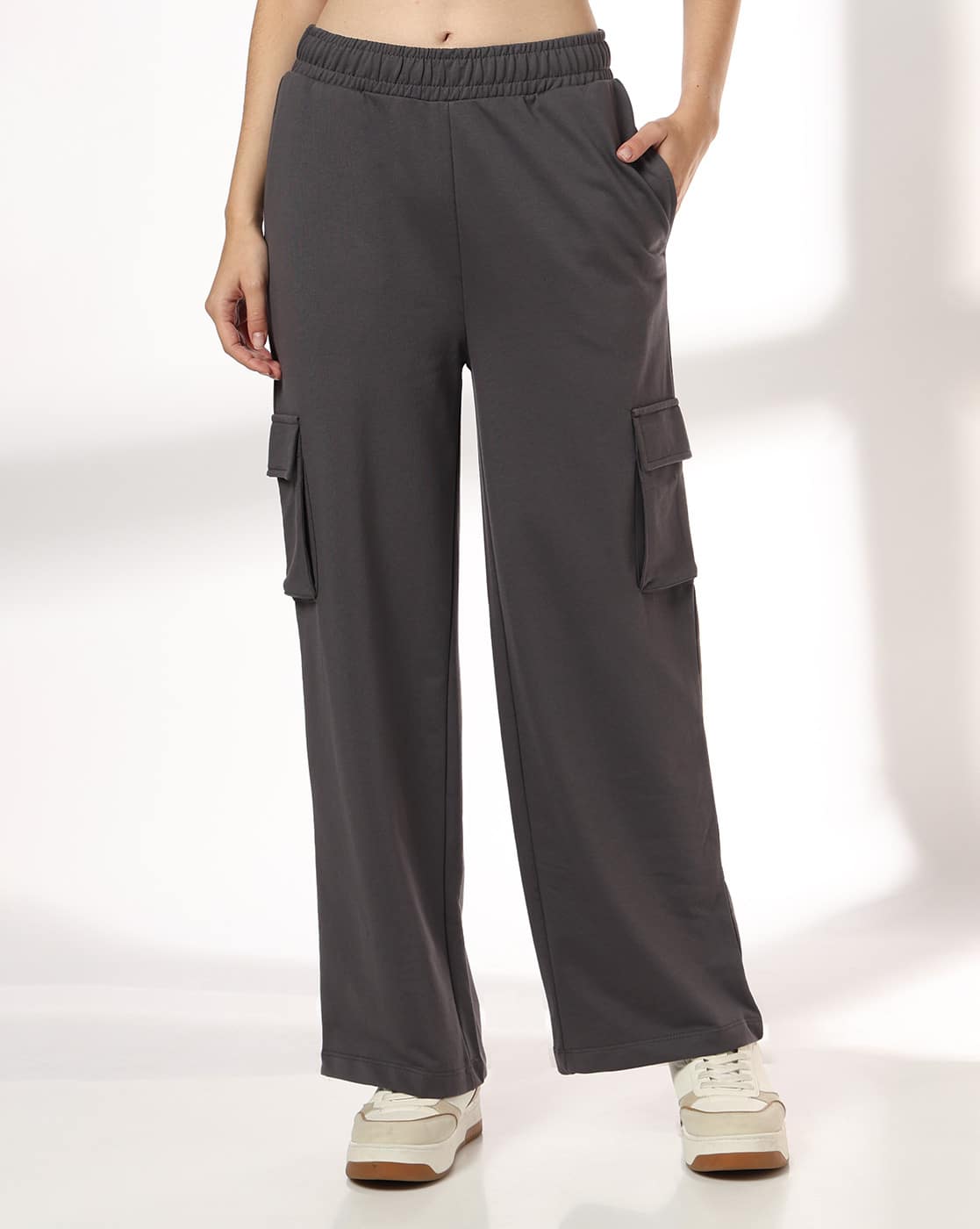 Teamspirit Women Cargo Track Pants, Charcoal AJIO sale
