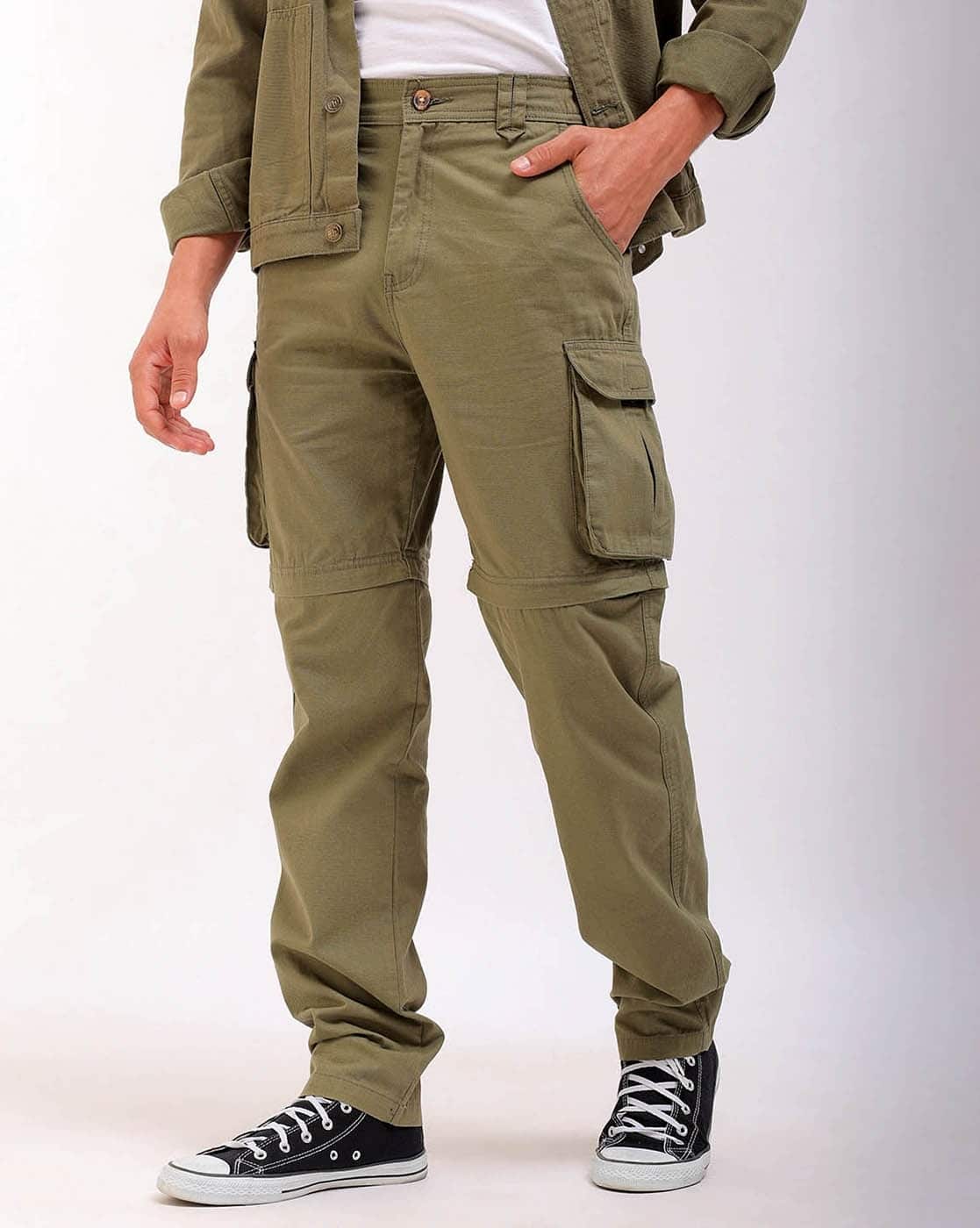 The Indian Garage Co Men Ripstop Relaxed Fit Cargo Pants, Olive AJIO sale