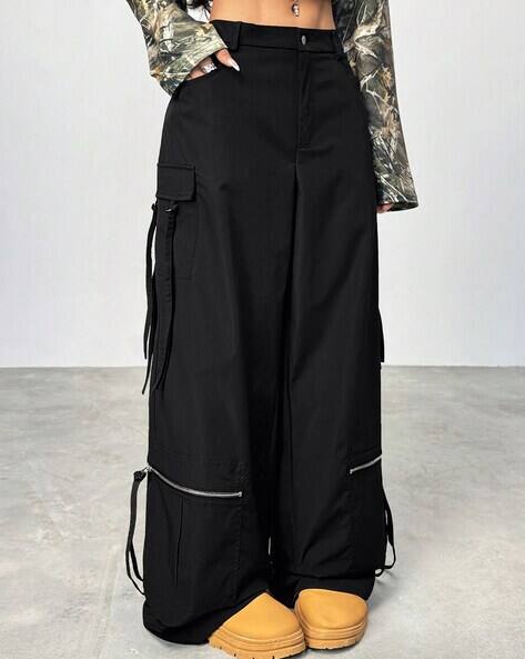 Hivora Women Relaxed Fit Cargo Pants, Black AJIO sale