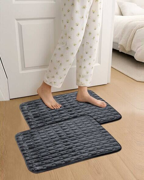 FABINALIV Set of 2 Striped Ultra Soft Antiskid Door Mats AJIO sale