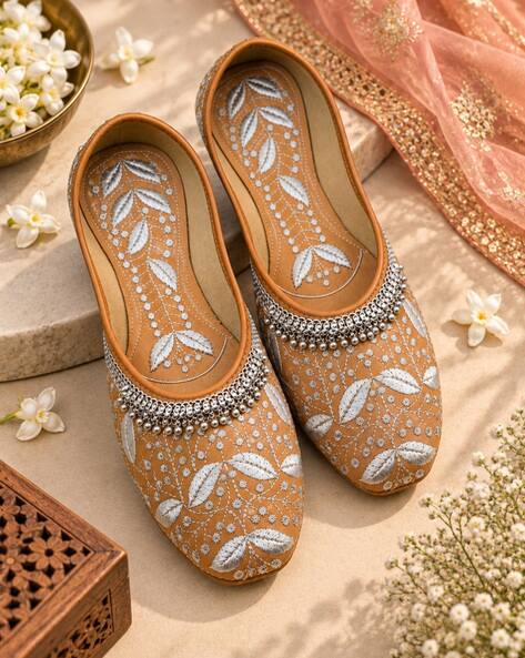 Nyrika Women Embroidered Flat Juttis AJIO sale