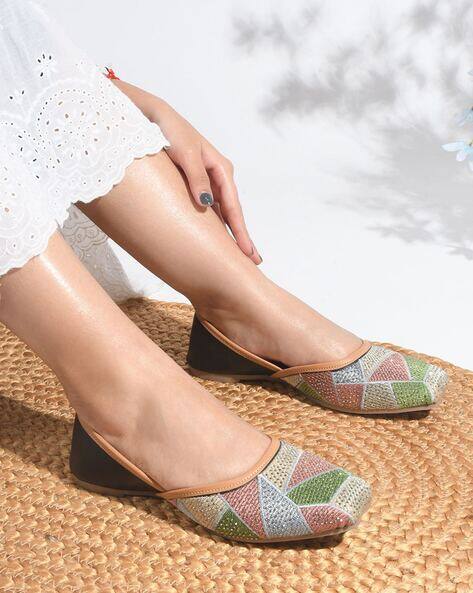 JM LOOKS Women Embellished Juttis AJIO sale