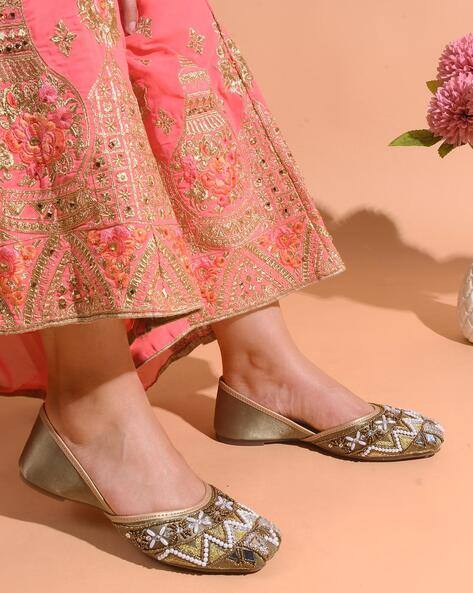 JM LOOKS Women Embroidered & Embellished Juttis AJIO sale
