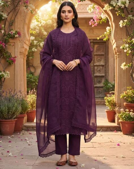 VASTRYN Women Embroidered 3-Piece Straight Kurta Set AJIO sale