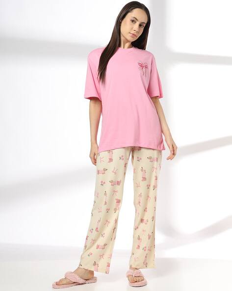 RIO Women T-Shirt & Printed Pyjamas Set AJIO sale
