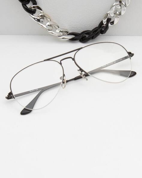 Ted Smith Men Half-Rim Aviator Frames-BENZO BLACK AJIO sale