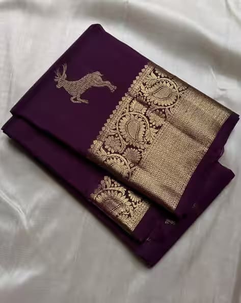 SVARAA Women Kanjeevaram Soft Silk Saree AJIO sale