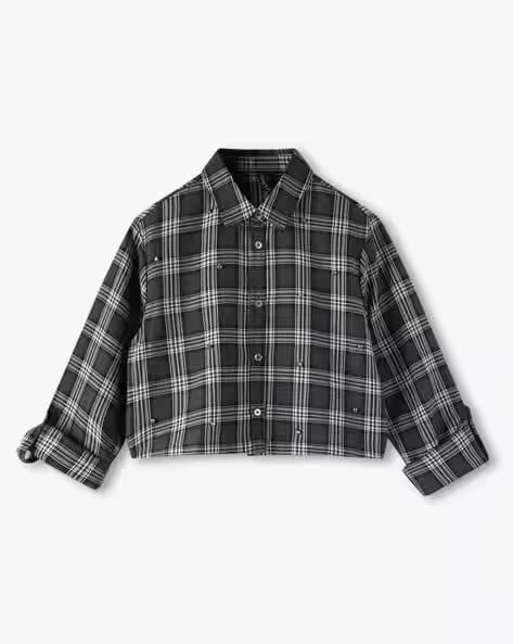 RIO GIRLS Girls Embellished Regular Fit Crop Shirt AJIO sale