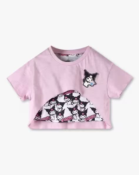 KG FRENDZ Girls Kuromi Print Regular Fit Crop Top AJIO sale