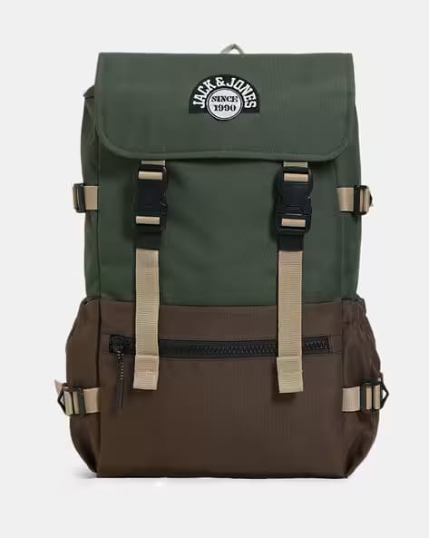 Jack & Jones Men 15 inch Colourblock Laptop Backpack with Adjustable Shoulder Straps AJIO sale
