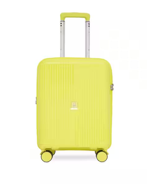 UNITED COLORS OF BENETTON Unisex Trex Green Hard Polypropylene Trolley Bag 46L - Cabin AJIO sale
