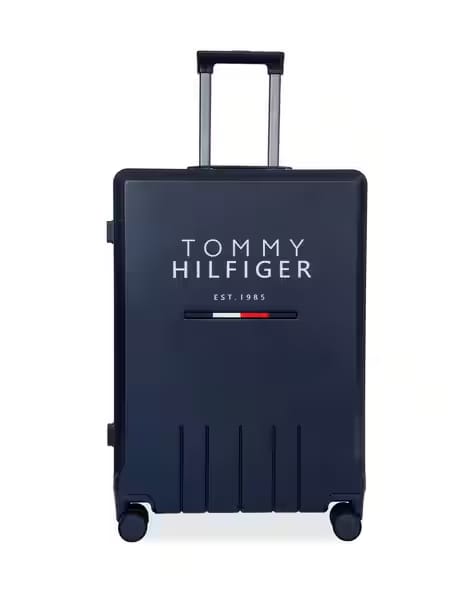 TOMMY HILFIGER Unisex Broadway Navy Hard Polycarbonate Trolley Bag 84L - Mid AJIO sale
