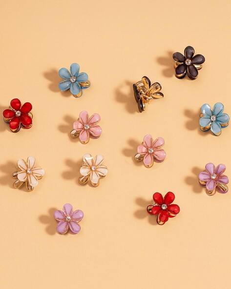 Hair Drama Co. Women Set of 12 Flower Mini Small Hair Claw Clips AJIO sale