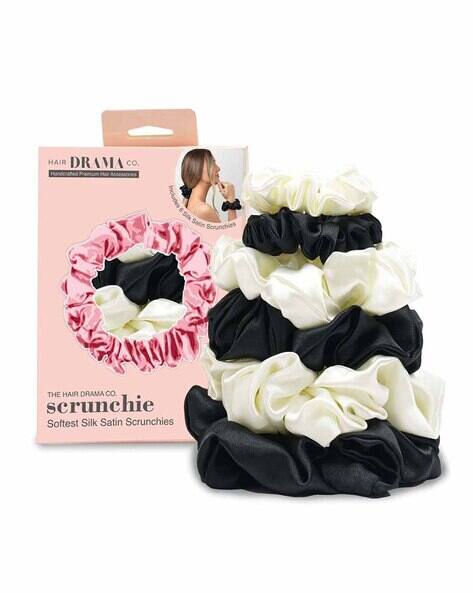 Hair Drama Co. Women Pack of 6 Scrunchie Hair Ties AJIO sale