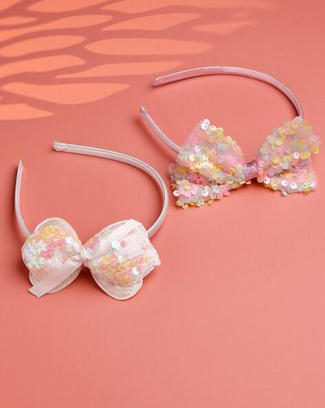 JEWELZ Set of 2 Embellished Bow Shaped Hair Bands AJIO sale