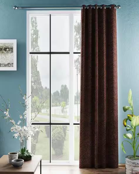 BIANCA Set of 2 Woven Eyelet Door Curtains AJIO sale
