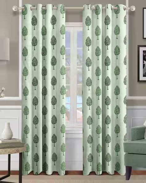 Cortina Set of 2 Floral Print Eyelet Window Curtains AJIO sale