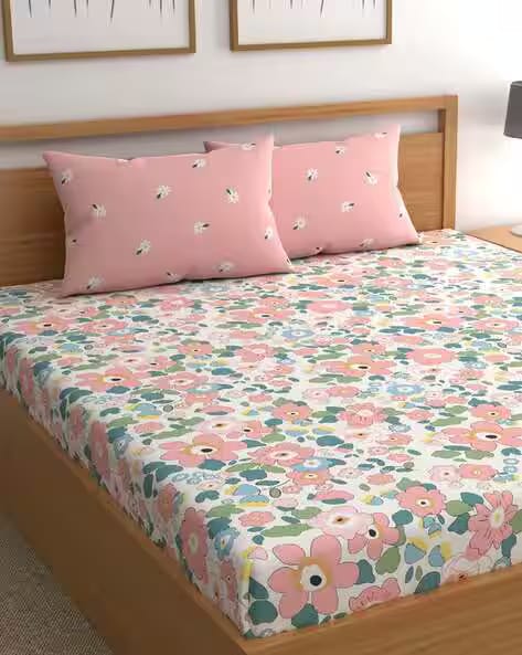 CG HOMES 150 TC Floral Print Double Bedsheet AJIO sale