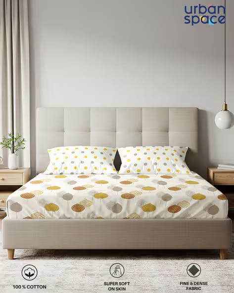 Urban Space 200 TC Printed Bedsheet with Pillow Covers AJIO sale