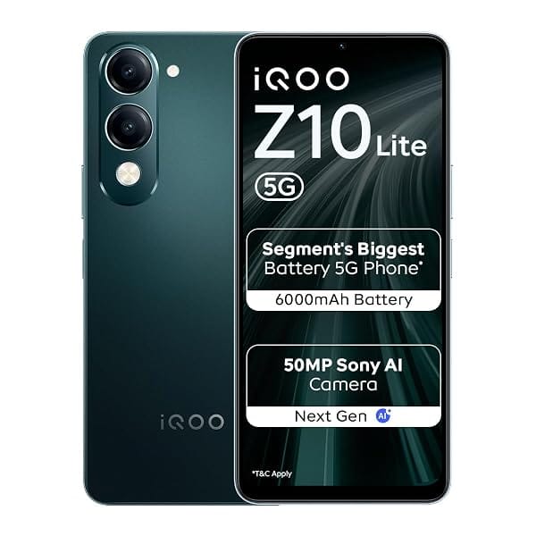 iQOO Z10 Lite 5G (Cyber Green 2026, 4GB RAM, 64GB Storage) Amazon sale
