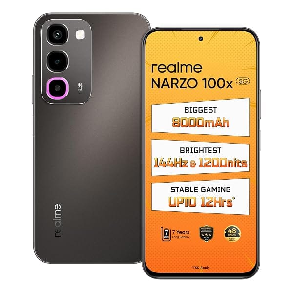 realme NARZO 100x 5G (Midnight Black,4GB+128GB) Amazon sale