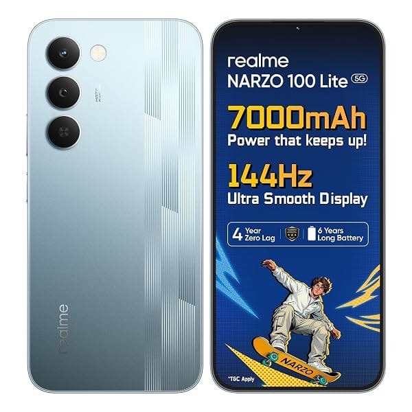 realme narzo 100 Lite 5G (Frost Silver,4GB+128GB) Amazon sale
