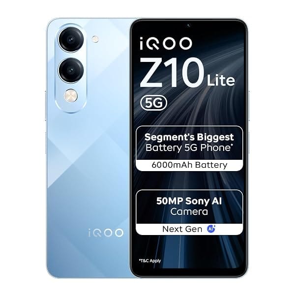 iQOO Z10 Lite 5G (Titanium Blue 2026, 4GB RAM, 128GB Storage) Amazon sale