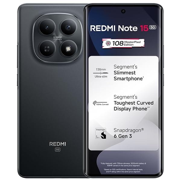 REDMI Note 15 5G (Black, 8GB RAM 256GB Storage) Amazon sale
