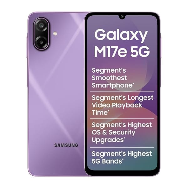 Samsung Galaxy M17e 5G Mobile (Vibe Violet, 4GB RAM, 128GB Storage) Amazon sale