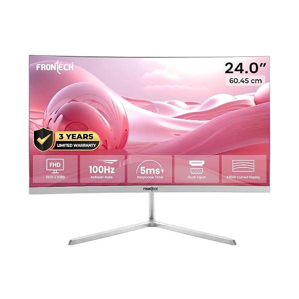 FRONTECH Ultima Series 24 Inch Curved LED Monitor, Refresh Rate 100Hz, VA Panel, 1800R Cur Amazon sale