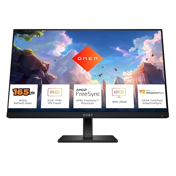 HP OMEN Gaming Monitor, 23.8 inch(60.5 cm) FHD, 165Hz, 3-Sided Borderless, 300 nits, Pivot Amazon sale