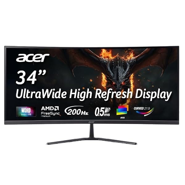 Acer Nitro ED340CUR X0 34 Inch UWQHD Curved Gaming Monitor Amazon sale