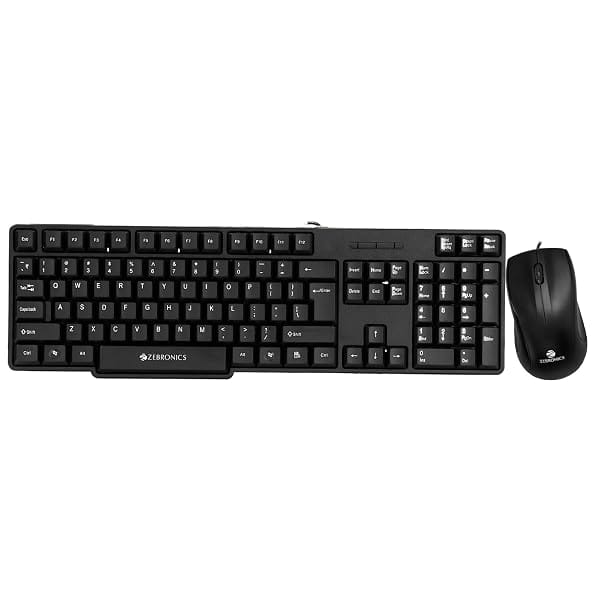 Zebronics Wired Keyboard and Mouse Combo with 104 Keys and a USB Mouse with 1200 DPI -JUDW Amazon sale