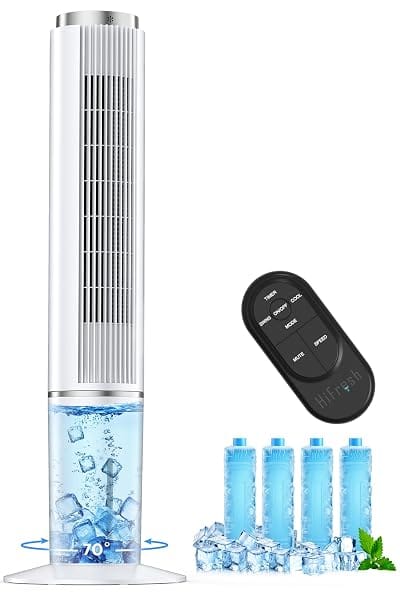 HIFRESH 107CM Tower Fan for Room w/Cooling Function, Bladeless Tower Fans for Home, Remote Amazon sale