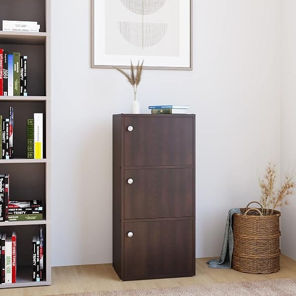 Nilkamal Troy Engineered Wood Book Shelf | Book Cabinet with 3 Compartment Storage |New We Amazon sale