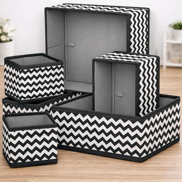 PulGos 𝟔𝐩𝐜𝐬 Foldable Drawer Organizer Box | Closet Storage Bins |Undergarments, Stationery Amazon sale