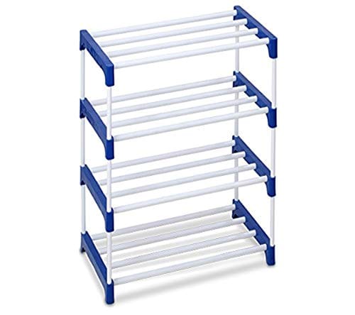 Ebee 8 Pair Plastic Shoe Stand (Blue, 4 Shelves) Amazon sale