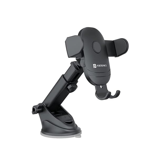 Portronics Clamp M2 Adjustable Car Mobile Phone Holder Stand for Dashboard & Windshield, 3 Amazon sale