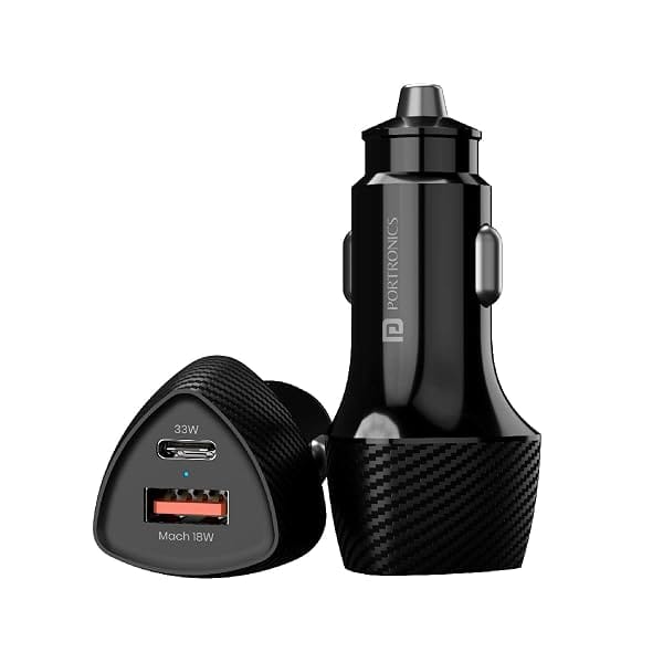 Portronics 51W Car Power 16 Fast Car Charger with Dual Output, 51 Watts Total (18W USB + 3 Amazon sale