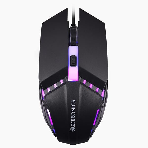 ZEBRONICS PHERO Wired Gaming Mouse with up to 1600 DPI, Rainbow LED Lights, DPI Switch, Hi Amazon sale