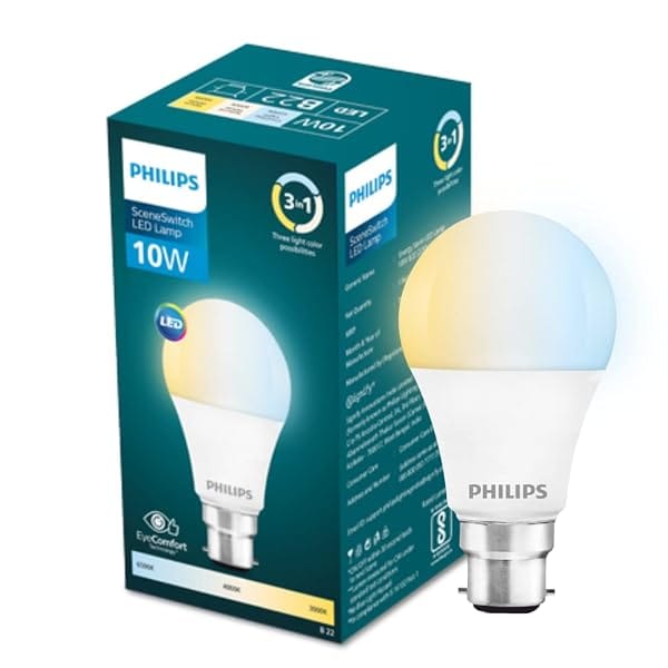 Philips 10-watt LED Bulb 3 Colors in 1 LED Bulb Scene Switch Bulb for Home & Decoration Co Amazon sale
