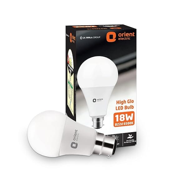 Orient Electric High Glo LED Bulb 18W, B22d cap, 6500K (Pack of 1) Amazon sale