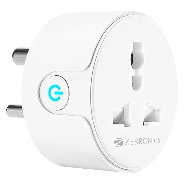 Zebronics ZEB-SP110, Smart Wi-Fi Plug Compatible with Google Assistant & Alexa, Supports U Amazon sale