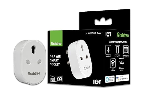 Havells 16 A Wi-Fi Smart Plug (White) with Voice Control & Energy Monitoring — Suitable fo Amazon sale