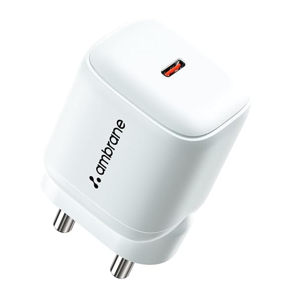 Ambrane 45W Fast Type C Charger Adapter for Mobiles & Type C Laptops, Small Size, GaN Char Amazon sale
